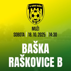 Domácí fotbalové utkání - Baška vs. Raškovice B